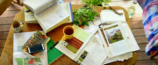 Photo of resources on growing food ecologically